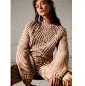 Free People Sweetheart Chunky Rib Knit Sweater In Sandcastle
